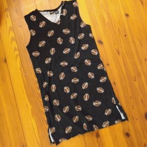 Harley-Davidson Side Slit Comfy Cotton Sleeveless Nighty